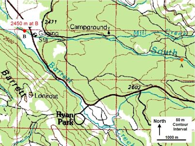 Topographic map of headwater